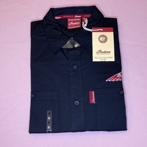 NWT Indian Motorcycles Diamond Dealer Button Down Collared Shirt